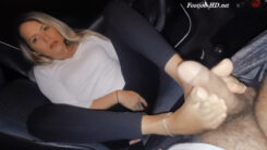 Old Car Gearshit Tease While Driving Ends In A Footjob – Anna Jones